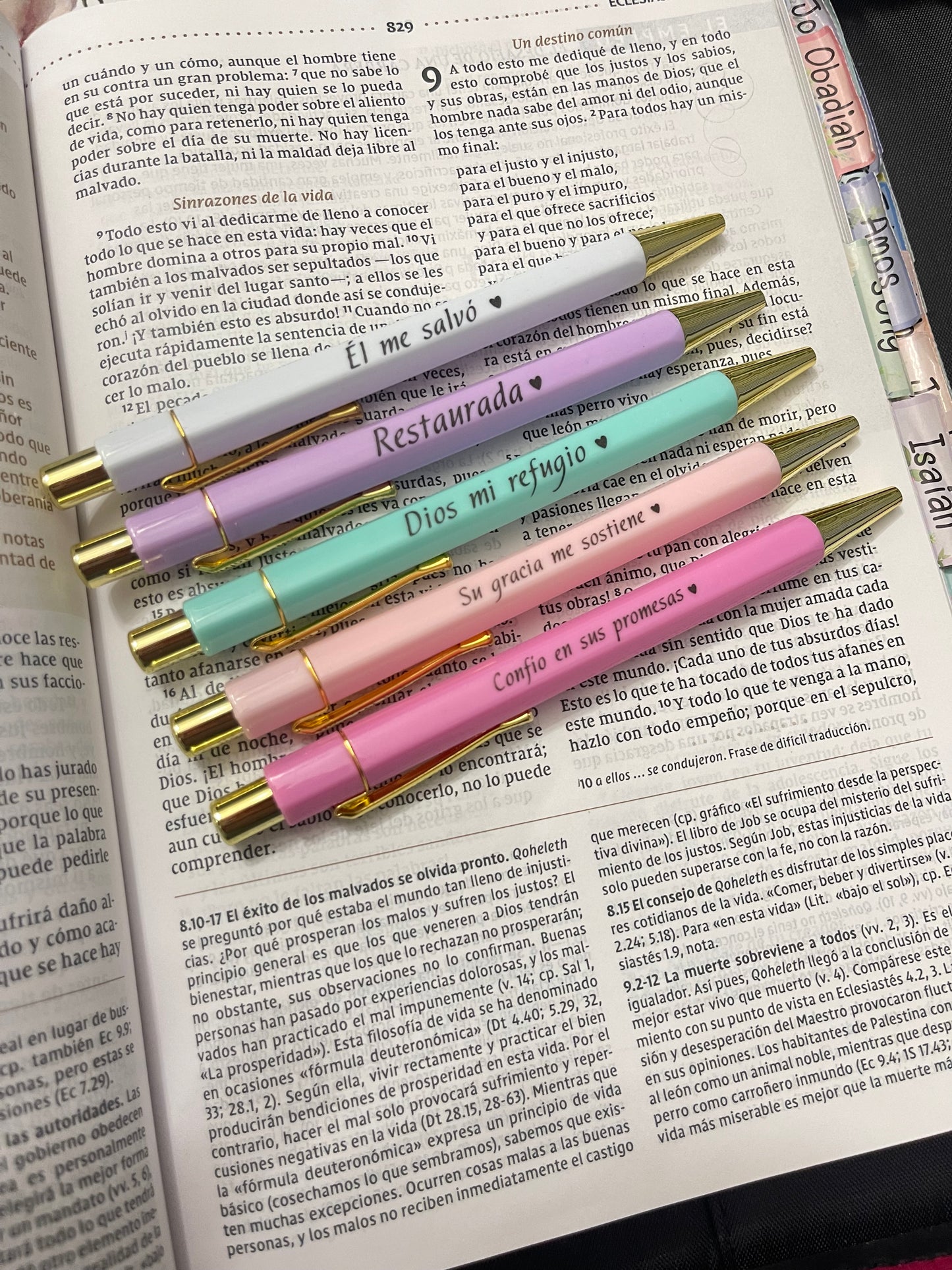 BOLIGRAFOS CON MENSAJES CRISTIANOS DETALLES DORADOS
