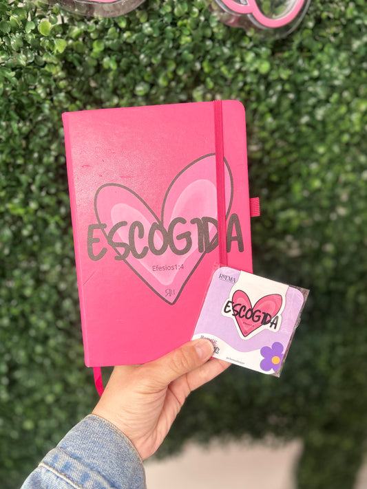 BUNDLE LIBRETA Y MARCADOR MAGNÉTICO “ESCOGIDA”