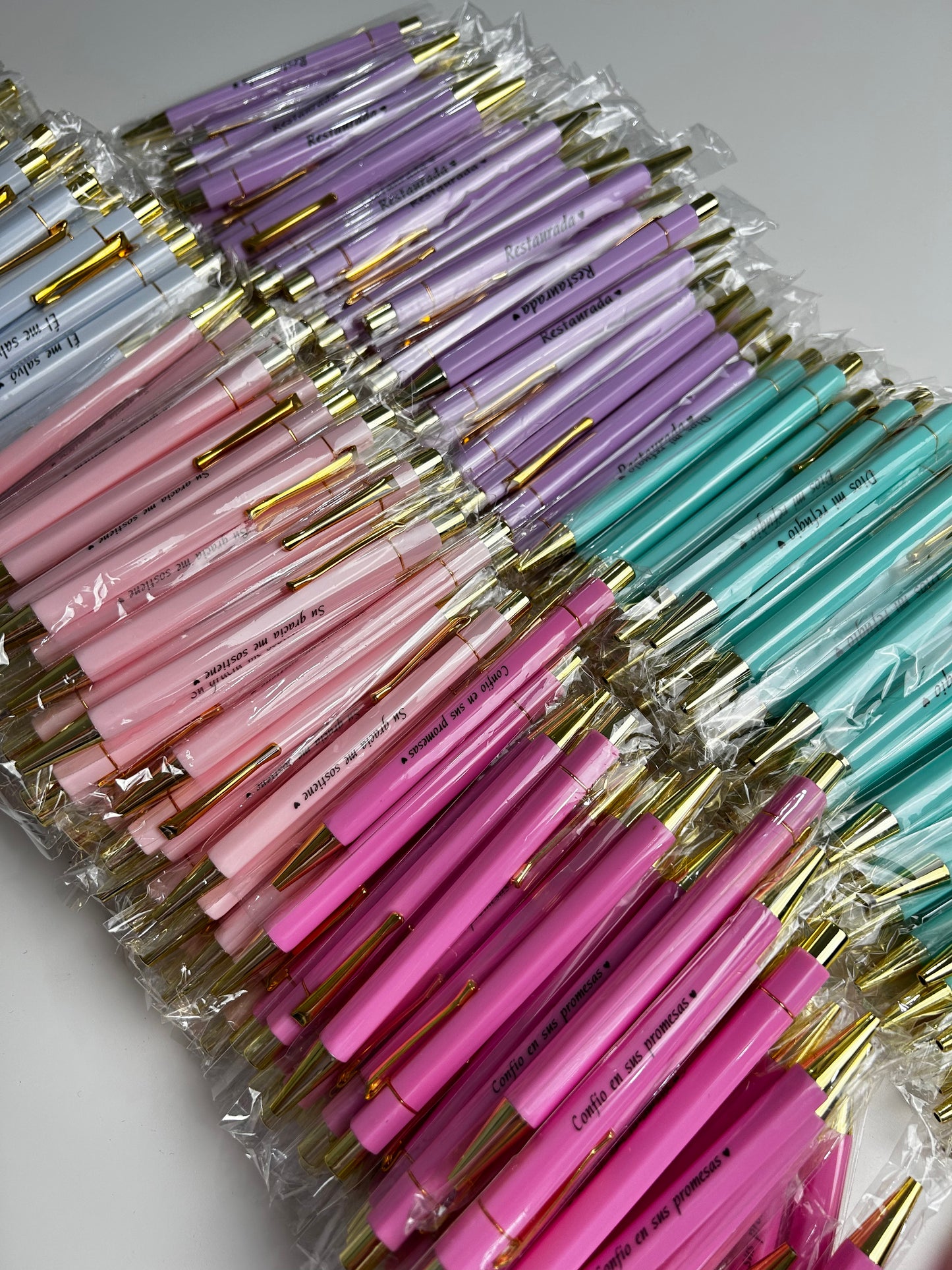 BOLIGRAFOS CON MENSAJES CRISTIANOS DETALLES DORADOS